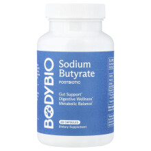 BodyBio, Natriumbutyraat, 60 niet-GMO Capsules