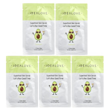 Idealove, Superfood Iho Säätiö, Älä Avo Hyvää Aikaa, 5 Kauneuden Lasi Maskit, 0,68 fl oz (20 ml) Kunkin