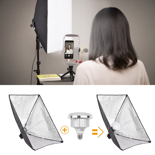 Κιτ Φωτογραφίας: Σετ Softbox LED Δίχρωμης Λάμας 45W (3200K–5600K) με Τηλεχειριστήριο, Συμβατό 2