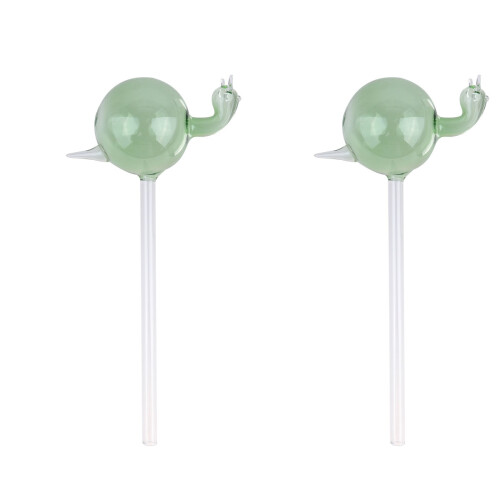 2Pcs Glass Self Watering Plant Devices Green Automatic Waterers 1