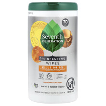 Seventh Generation, Απολυμαντικά Ρούλες, Λεμονόκερδος Σίταρος, 70 Υγρές Ρούλες, 1 lb 0.3 oz (461 g)