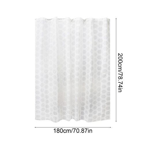 Tenda da doccia in plastica 180x200 cm, bianca, impermeabile. 2