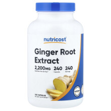 Nutricost, Ginger Gyökér Extraktum, 2,200 mg, 240 Kapszula