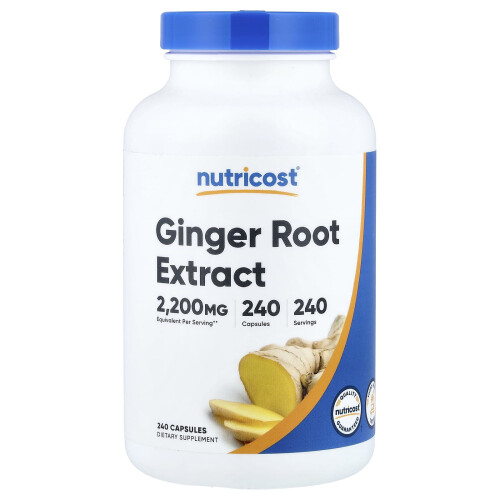 Nutricost, Έκθλιψη Ρίζας Γίνγκερ, 2.200 mg, 240 Καψούλες