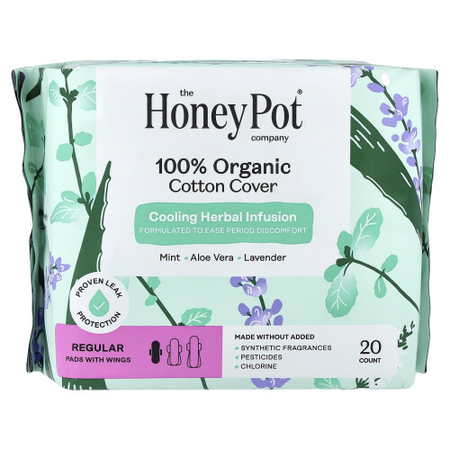 The Honey Pot Company, Οργανικό Κανονικό Ερβαλο-Ενυδατικό Πάνελ με Ακροφύσια, 20 Count