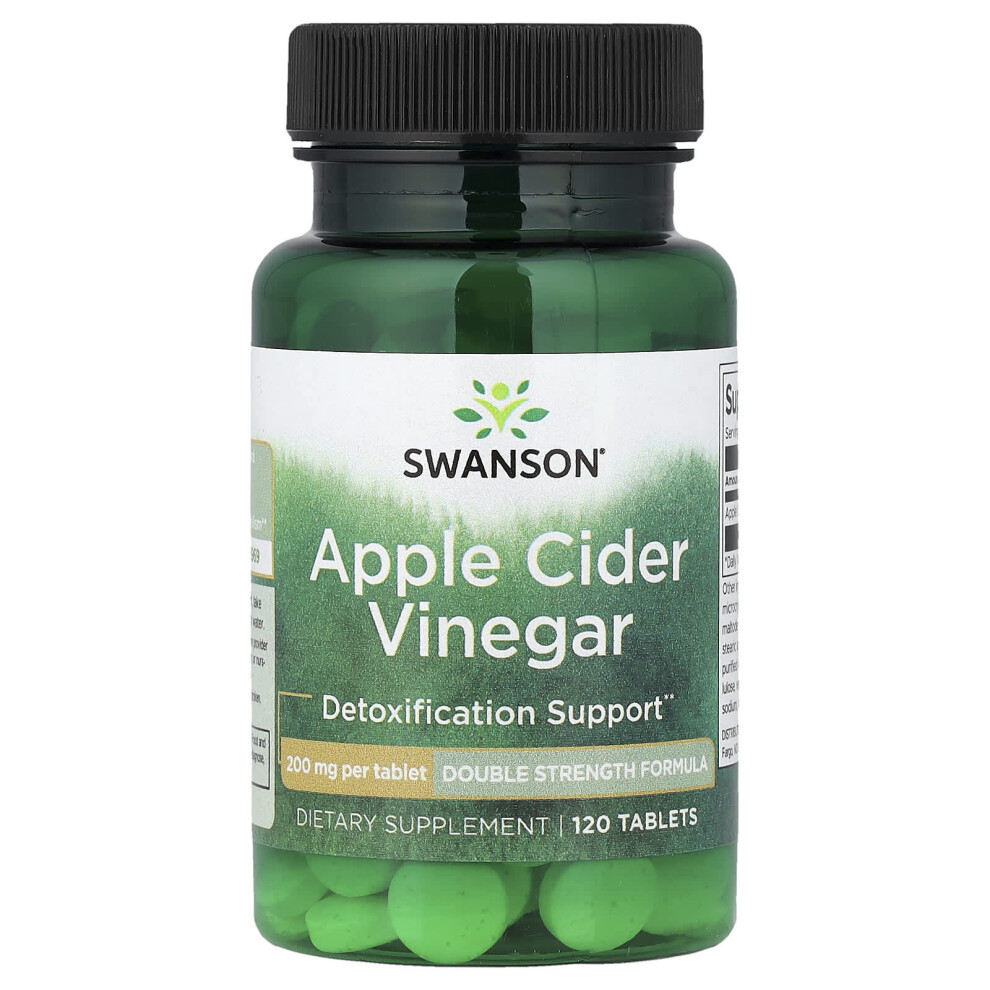 Swanson Apple Cider Vinegar, 200Mg Double-Strength - 120 Tablets