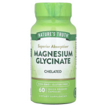 Nature's Truth, Magnézium Glicinát, Chelált, 60 Gyors Kiadású Kapszula