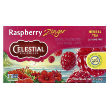 Celestial Seasonings, Herbal Te, Raspberry Zinger, Koffeinfri, 20 Teesække, 1,6 oz (45 g)