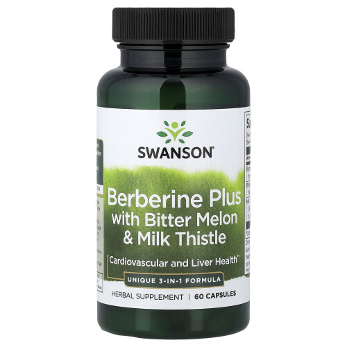 Swanson, Berberin-Plus mit Bittermelone & Milchdistel, 60 Kapseln