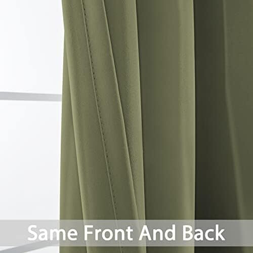 Window Treatment Kitchen Drapes - Plain Solid Grommet Top Short Curtains for Kitchen Window(52Wx36L, Sage, 2 Panels) 2