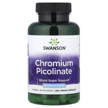 Swanson, Kromiet Picolinat, 200 mcg, 200 Capsler