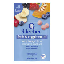 Gerber, Lapsen Leivokset, Hedelmä & Vihannelevä Meltit, 8+ Kuukautta, Hyvin Marja, 1 oz (28 g)
