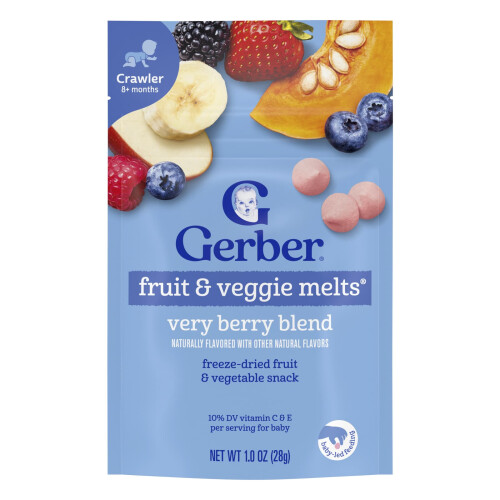 Gerber Gerber, Σνακ για Παιδί, Φρούτα & Βεγιέ Μελτές, 8+ Μήνες, Πολύ Πορτοκαλί Μίγμα, 1 oz (28 g)