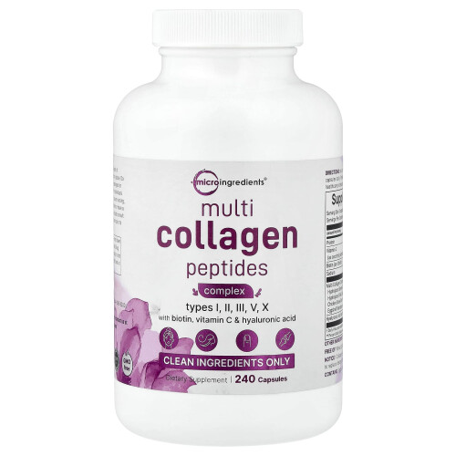 Micro Ingredients, Micro Ingrediënten, Multi-Collageen Complex, Voor Vrouwen, 240 capsules