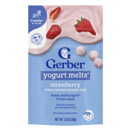 Gerber Gerber, Lanches para Bebê, Melt de Iogurte, 8+ Meses, Morango, 1 oz (28 g)