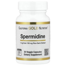 California Gold Nutrition, Spermidin, Rizs Germ Extrakt, 1 mg, 30 Veggie Kapszula