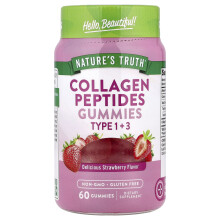 Nature's Truth, Schönheitskollagen-Gummies, Typen 1 + 3, Natürliche Erdbeere, 60 Gummies