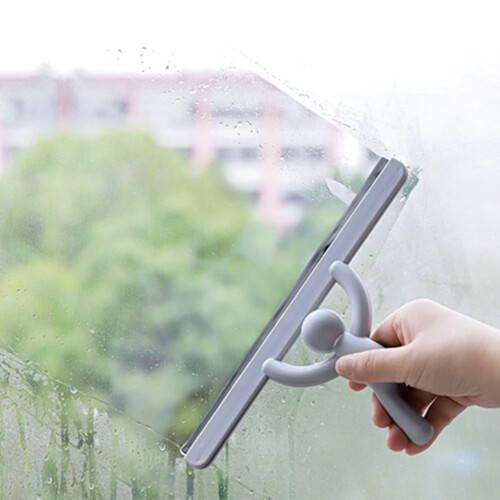 Plastic Window Squeegee Tiny Human Scraper Cleaning Tools Grey 2