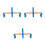 3Pcs Blue Wood Plastic Toy Train Bridge Connector for Track Sets 7