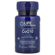 Life Extension, Super Ubiquinol CoQ10 s Ulehčenou Mitochondriální Podporou, 100 mg, 30 měkkých kapslí
