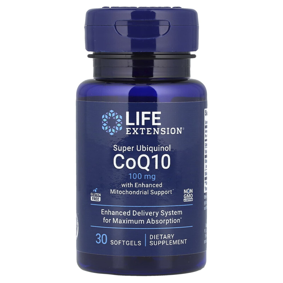 Photos - Vitamins & Minerals Life Extension Super Ubiquinol CoQ10 with Enhanced Mitochondrial Support, 100mg - 30 softgels 
