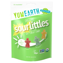 YumEarth, Organisk Sour Littles, Bløde Kugler, Jordbær, Blå Rasbær, Citron, 5 oz (142 g)