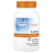 Doctor's Best, Luteïne met Lutemax 2020, 20 mg, 180 Softgels