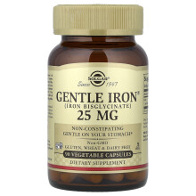 Solgar, Ferro GentileÆ, 25 mg, 90 Capsule Vegetali
