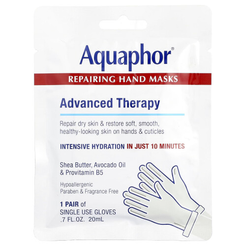 Aquaphor Aquaphor, Αντιμεταλλωμένα Μάσκες για τα Χέρια, 1 Ζευγάρι, .7 fl oz (20 ml)