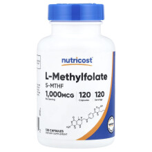 Nutricost, Methyleer Folate, 1.000 mcg, 120 Capsules