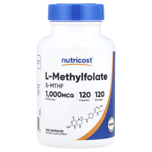 Nutricost, Methyleer Folate, 1.000 mcg, 120 Capsules