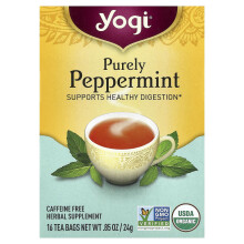 Yogi Tea, Yogi Tee, Rein Peppermint, Koffeinfrei, 16 Teebeutel, 0,85 oz (24 g)