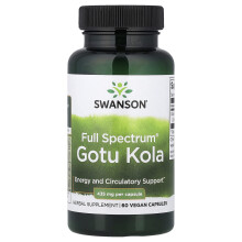 Swanson, Full Spektrum Gotu Kola, 435 mg, 60 Kapslar