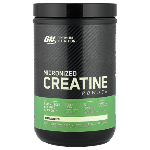 Optimum Nutrition Optimum Nutrition, Μικροποιημένο Κρεατινίου Πώμα, Ασβέστιο, 1.32 lb (600 g)