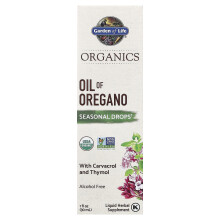 Óleo de Oregano Orgânico da Garden of Life, Gotas de Estação, Sem Álcool, 1 fl oz (30 ml)