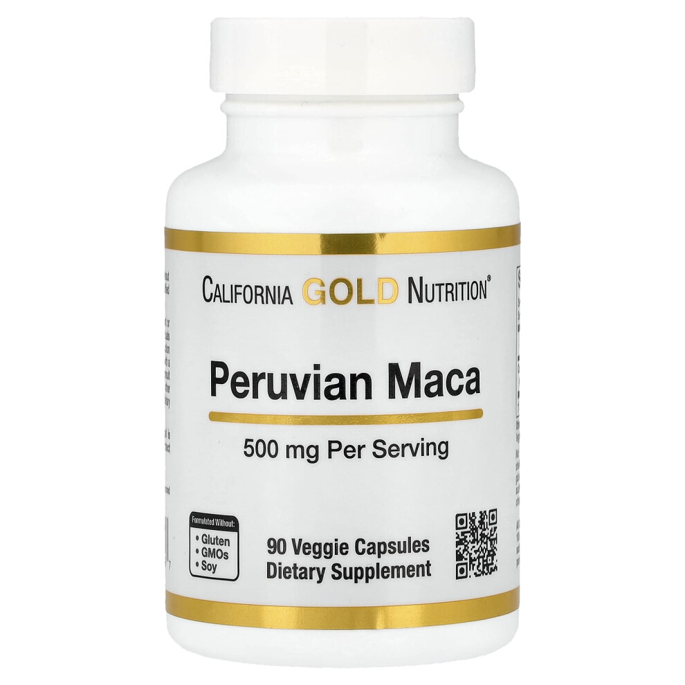 California Gold Nutrition Gold California Nutrition, Peruvian Maca, 500 Mg, 90 Veggie Capsules