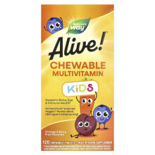 Nature's Way, Alive! Kids, Chewable Multivitamin, Orange & Berry Fruit, 120 Chewable Tablets