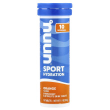 Nuun, Hidratação, Esporte, Suplemento de Eletrólitos Efervescente, Laranja, 10 Comprimidos