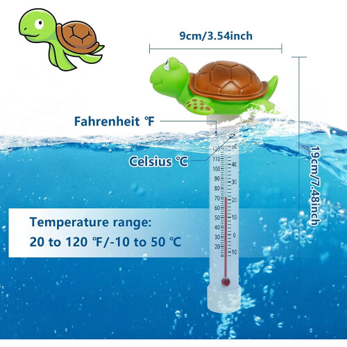 Skildpaddeformet flydende pooltermometer, 50C 1
