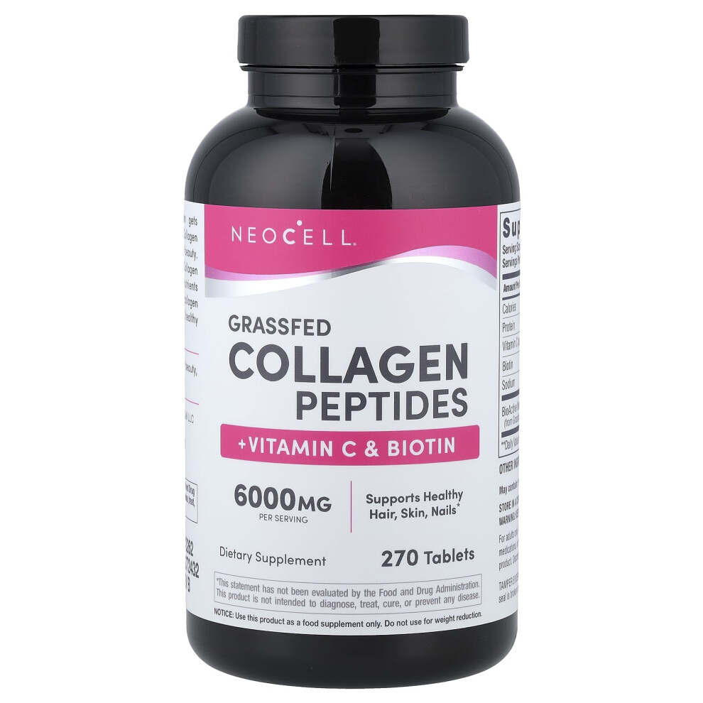 Neocell (270 Tablets) Grass Fed Collagen Peptides Tablets With Vitamin C & Biotin