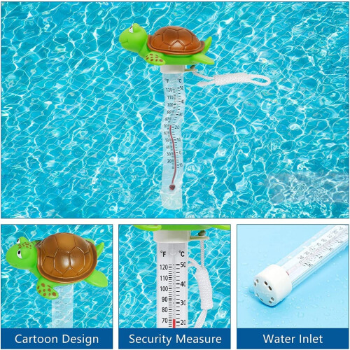 Skildpaddeformet flydende pooltermometer, 50C 2