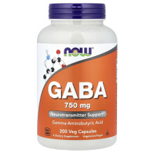 NOW Foods, GABA, 750 mg, 200 Veg Kapseln