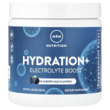MRM Nutrition, Hydration+ Elektrolyt-Boost, Blaubeere-Acai, 4,76 oz (135 g)