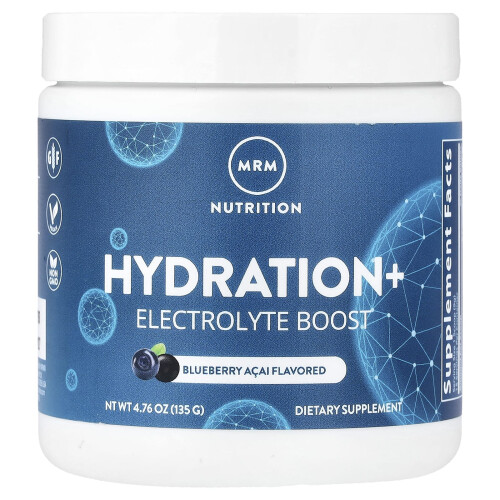MRM Nutrition, Hydration+ Ηλεκτρολύτης Βοήθηση, Μπλεμπερι Ακαϊ, 4.76 oz (135 g)