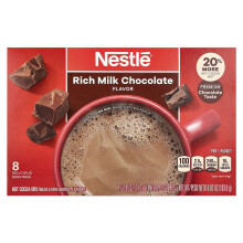 Nestle Hot Cocoa Mix, Nestle, Mix di Cioccolato Caldo, Cioccolato al Latte Ricco, 8 Buste, 0,85 oz (24,2 g)