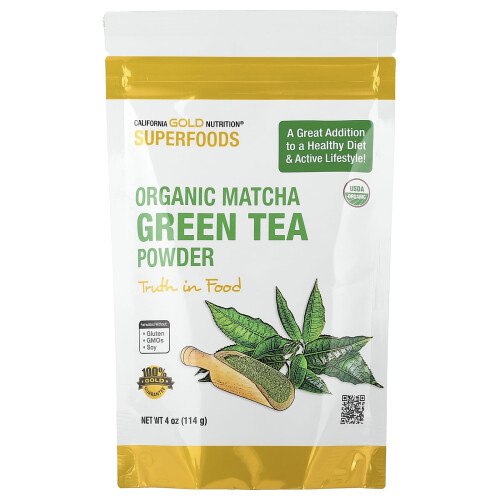 California Gold Nutrition, Σούπερ Φυτά, Οργανικό Ματσα Γαλάζιο Τσάι Πώλντερ, 4 oz (114 g)
