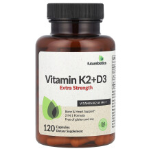 Futurebiotics, Witamina K2 + D3, Duża Siła, 120 Capsules