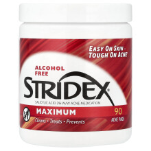 Stridex, Maximum, Alkoholfri, 90 Bløde Touch Pads