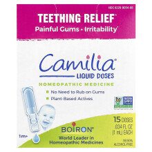 Boiron, Camilia, Hammasten helpotus, 1 kuukauden ikäisille, 15 mittausta edellä määritellyssä nesteessä, 0,034 fl oz (1 ml) Kussakin