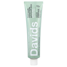 Davids Luonnollinen Hammasharja, Premium Hammasharja, Valkaisu + Antiplakka, Luonnollinen Peppermint, 5.25 oz (149 g)